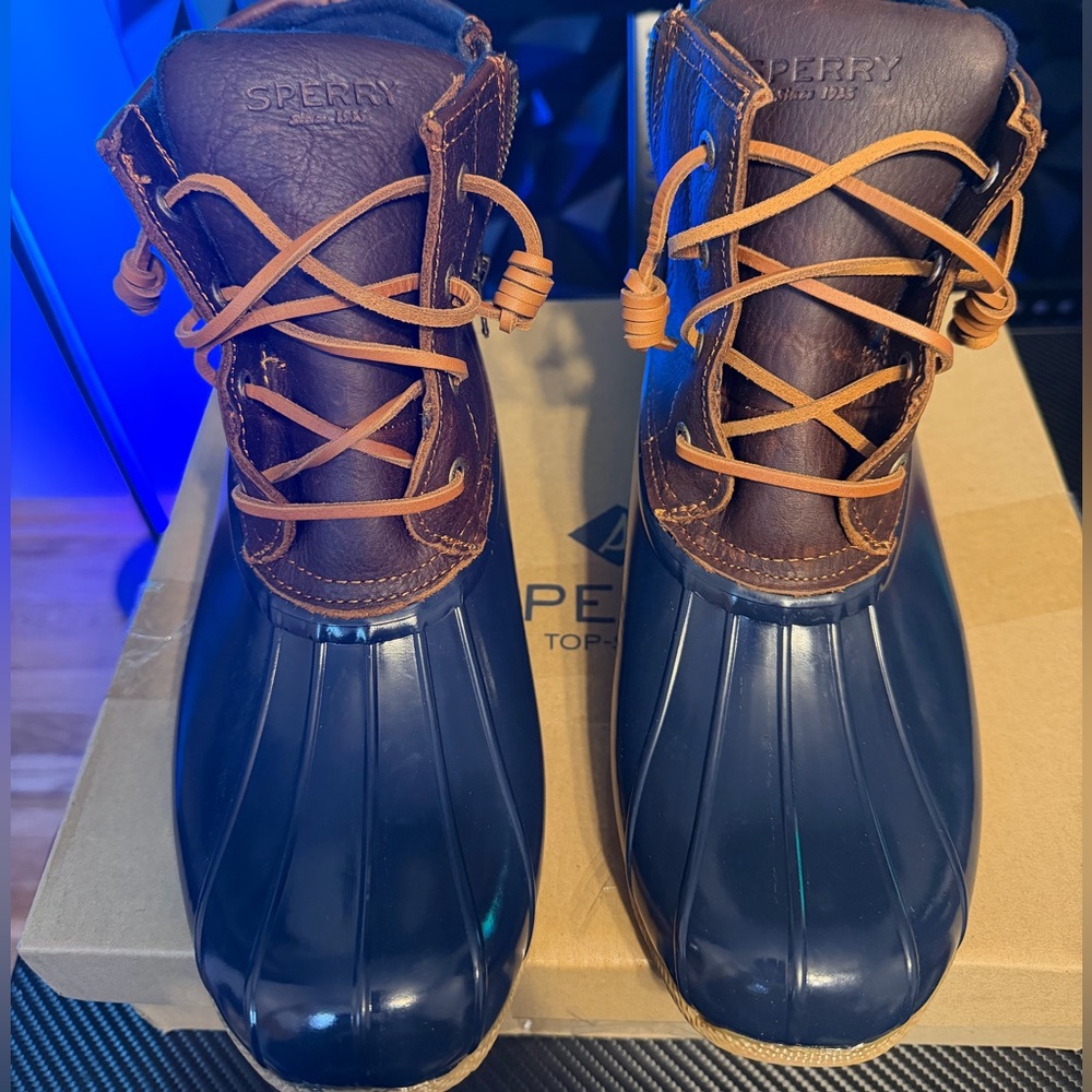 Sperry Ankle Boots in Brown and Blue - Picture 3 of 10